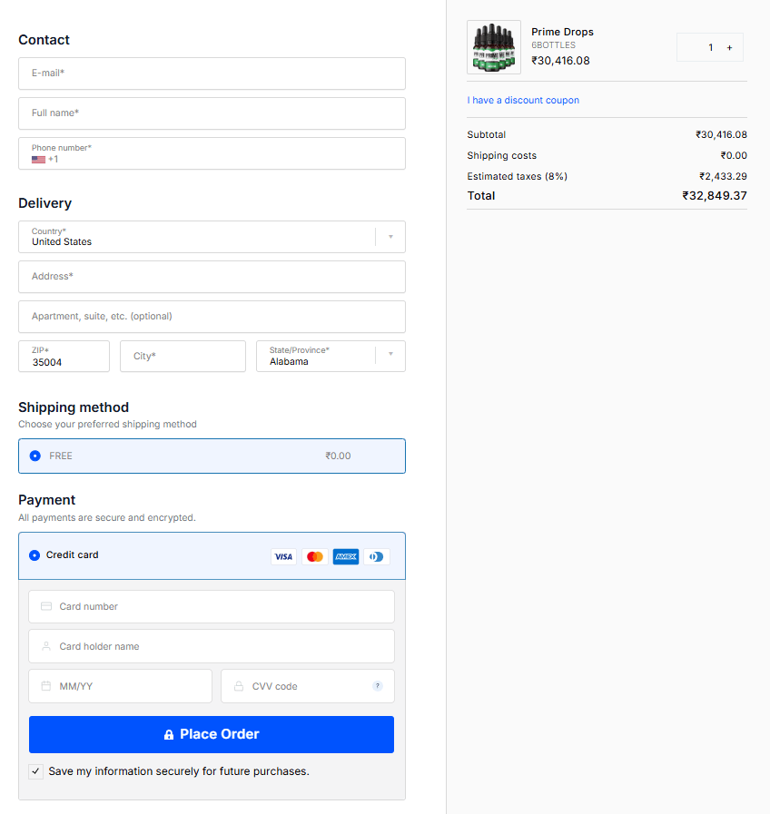 Prime Drops official website